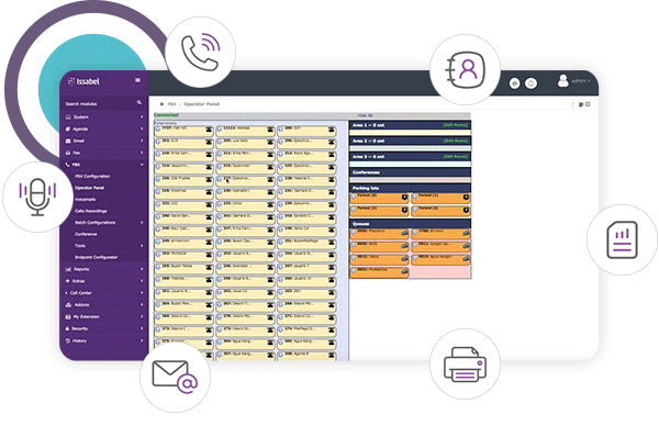 Dashboard de administración Issabel