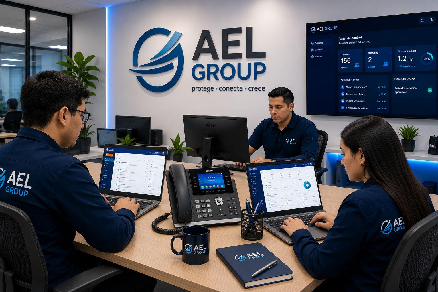 Equipo técnico AEL Group implementando Carbonio