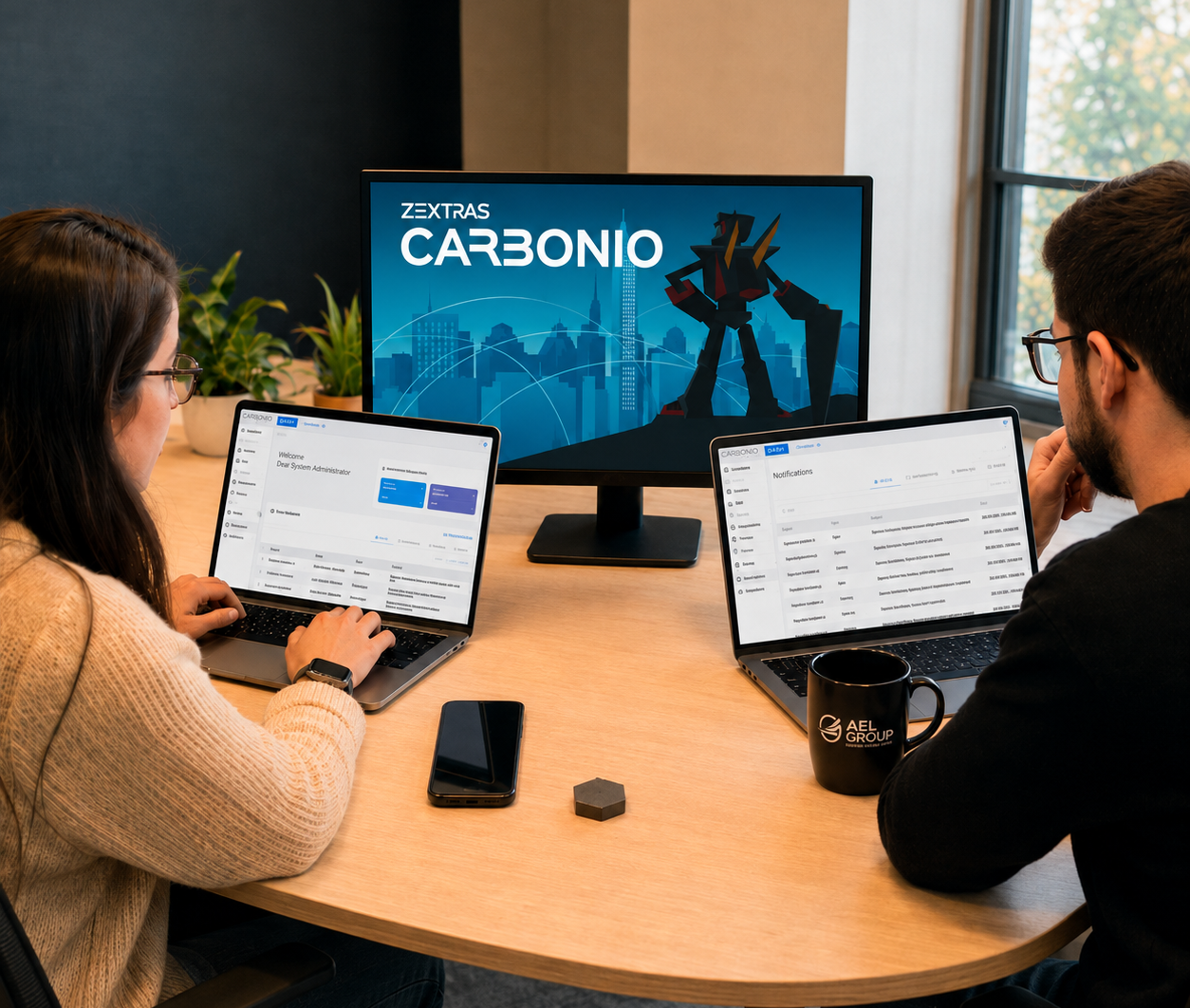 Equipo técnico AEL Group implementando Carbonio